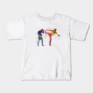 Boxing-muay thai in watercolor Kids T-Shirt